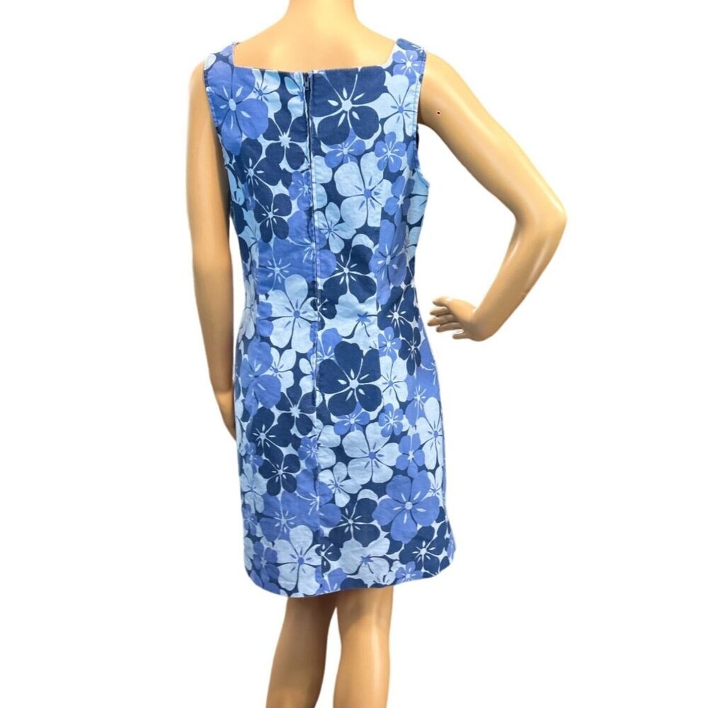 (5 for $25) City Triangles Vintage Blue Floral Retro Fitted Dress Size 13 - Picture 4 of 7